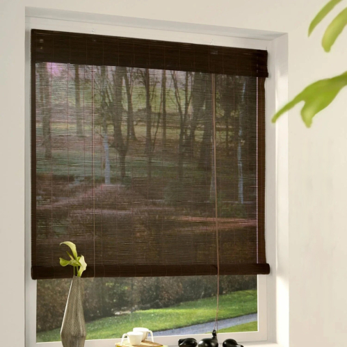 Roll'up bambou fins rondins pour intérieur - Chocolat